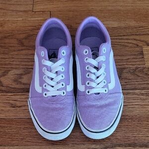 Vans Women's Lavender and White Sneakers